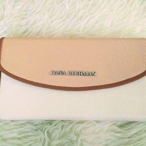 Dana Buchman New Trifold Wallet Almond Cream White.